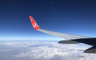 Plane Turkish Airlines flight from Istanbul to Nairobi